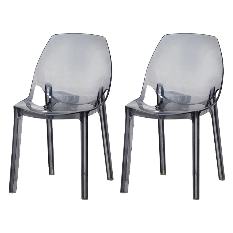 Glam Style Plastic Kitchen Dining Room Chair Set Solid Back Side Chairs Grey 2 Piece Set Clearhalo ' kitchen&dining_furn' 'Dining Chairs' 'Dining Tables & Seating' 'dining_chair' 'furn' 'furn_dining_chair' 'Furniture' 'furniture_dining_chair' 'Kitchen & Dining Furniture' 'kitchen' 3671950