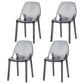 Glam Style Plastic Kitchen Dining Room Chair Set Solid Back Side Chairs Grey 4 Piece Set Clearhalo ' kitchen&dining_furn' 'Dining Chairs' 'Dining Tables & Seating' 'dining_chair' 'furn' 'furn_dining_chair' 'Furniture' 'furniture_dining_chair' 'Kitchen & Dining Furniture' 'kitchen' 3671952