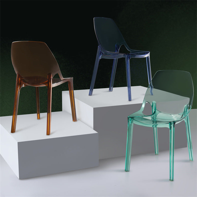 Glam Style Plastic Kitchen Dining Room Chair Set Solid Back Side Chairs Clearhalo ' kitchen&dining_furn' 'Dining Chairs' 'Dining Tables & Seating' 'dining_chair' 'furn' 'furn_dining_chair' 'Furniture' 'furniture_dining_chair' 'Kitchen & Dining Furniture' 'kitchen' 3671953