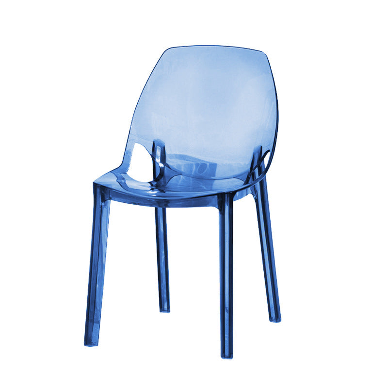 Glam Style Plastic Kitchen Dining Room Chair Set Solid Back Side Chairs Blue 1 Piece Clearhalo ' kitchen&dining_furn' 'Dining Chairs' 'Dining Tables & Seating' 'dining_chair' 'furn' 'furn_dining_chair' 'Furniture' 'furniture_dining_chair' 'Kitchen & Dining Furniture' 'kitchen' 3671955