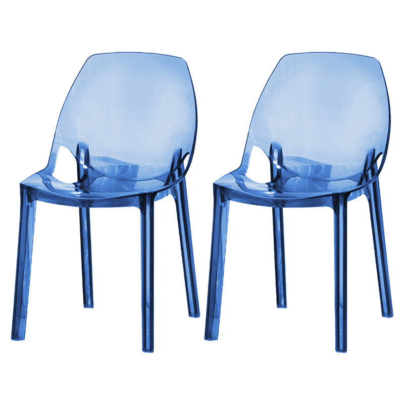 Glam Style Plastic Kitchen Dining Room Chair Set Solid Back Side Chairs Blue 2 Piece Set Clearhalo ' kitchen&dining_furn' 'Dining Chairs' 'Dining Tables & Seating' 'dining_chair' 'furn' 'furn_dining_chair' 'Furniture' 'furniture_dining_chair' 'Kitchen & Dining Furniture' 'kitchen' 3671957