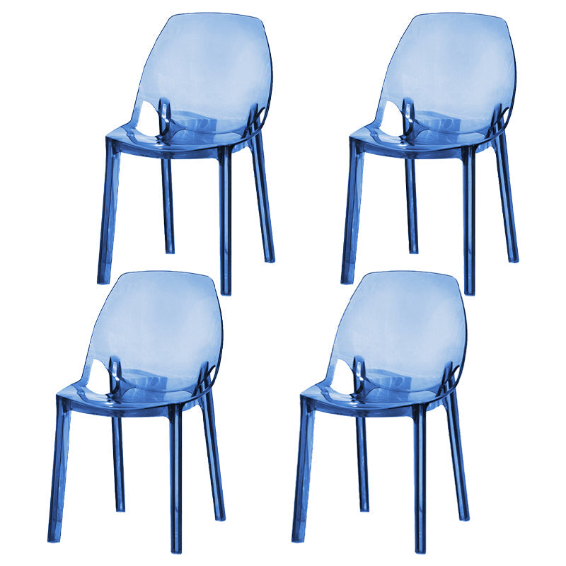 Glam Style Plastic Kitchen Dining Room Chair Set Solid Back Side Chairs Blue 4 Piece Set Clearhalo ' kitchen&dining_furn' 'Dining Chairs' 'Dining Tables & Seating' 'dining_chair' 'furn' 'furn_dining_chair' 'Furniture' 'furniture_dining_chair' 'Kitchen & Dining Furniture' 'kitchen' 3671959