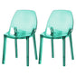 Glam Style Plastic Kitchen Dining Room Chair Set Solid Back Side Chairs Green 2 Piece Set Clearhalo ' kitchen&dining_furn' 'Dining Chairs' 'Dining Tables & Seating' 'dining_chair' 'furn' 'furn_dining_chair' 'Furniture' 'furniture_dining_chair' 'Kitchen & Dining Furniture' 'kitchen' 3671963
