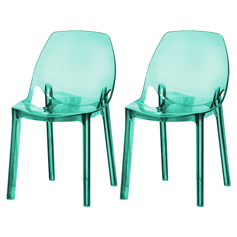 Glam Style Plastic Kitchen Dining Room Chair Set Solid Back Side Chairs Green 2 Piece Set Clearhalo ' kitchen&dining_furn' 'Dining Chairs' 'Dining Tables & Seating' 'dining_chair' 'furn' 'furn_dining_chair' 'Furniture' 'furniture_dining_chair' 'Kitchen & Dining Furniture' 'kitchen' 3671963