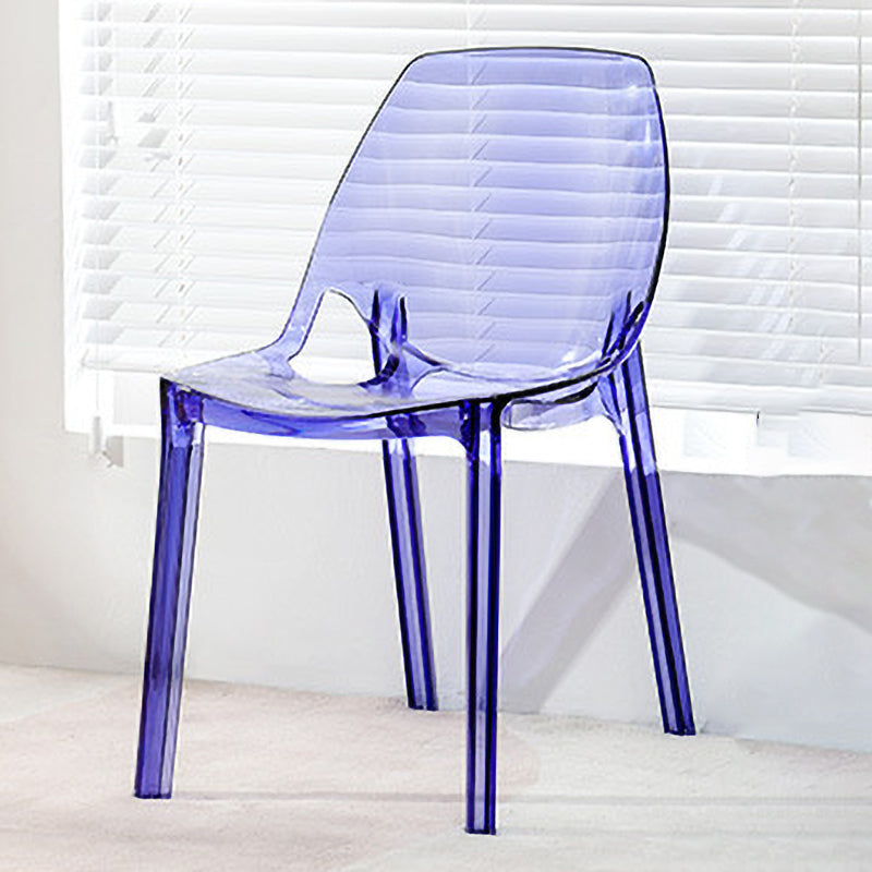 Glam Style Plastic Kitchen Dining Room Chair Set Solid Back Side Chairs Purple 1 Piece Clearhalo ' kitchen&dining_furn' 'Dining Chairs' 'Dining Tables & Seating' 'dining_chair' 'furn' 'furn_dining_chair' 'Furniture' 'furniture_dining_chair' 'Kitchen & Dining Furniture' 'kitchen' 3671966