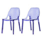 Glam Style Plastic Kitchen Dining Room Chair Set Solid Back Side Chairs Purple 2 Piece Set Clearhalo ' kitchen&dining_furn' 'Dining Chairs' 'Dining Tables & Seating' 'dining_chair' 'furn' 'furn_dining_chair' 'Furniture' 'furniture_dining_chair' 'Kitchen & Dining Furniture' 'kitchen' 3671967