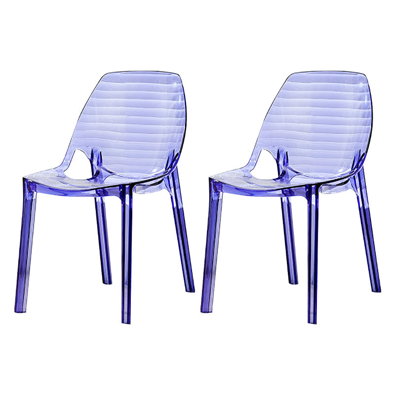 Glam Style Plastic Kitchen Dining Room Chair Set Solid Back Side Chairs Purple 2 Piece Set Clearhalo ' kitchen&dining_furn' 'Dining Chairs' 'Dining Tables & Seating' 'dining_chair' 'furn' 'furn_dining_chair' 'Furniture' 'furniture_dining_chair' 'Kitchen & Dining Furniture' 'kitchen' 3671967