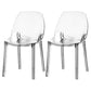 Glam Style Plastic Kitchen Dining Room Chair Set Solid Back Side Chairs Clear 2 Piece Set Clearhalo ' kitchen&dining_furn' 'Dining Chairs' 'Dining Tables & Seating' 'dining_chair' 'furn' 'furn_dining_chair' 'Furniture' 'furniture_dining_chair' 'Kitchen & Dining Furniture' 'kitchen' 3671970
