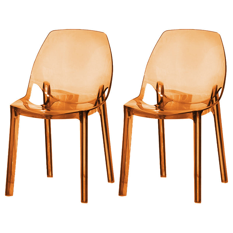 Glam Style Plastic Kitchen Dining Room Chair Set Solid Back Side Chairs Light Tan 2 Piece Set Clearhalo ' kitchen&dining_furn' 'Dining Chairs' 'Dining Tables & Seating' 'dining_chair' 'furn' 'furn_dining_chair' 'Furniture' 'furniture_dining_chair' 'Kitchen & Dining Furniture' 'kitchen' 3671972