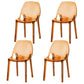 Glam Style Plastic Kitchen Dining Room Chair Set Solid Back Side Chairs Light Tan 4 Piece Set Clearhalo ' kitchen&dining_furn' 'Dining Chairs' 'Dining Tables & Seating' 'dining_chair' 'furn' 'furn_dining_chair' 'Furniture' 'furniture_dining_chair' 'Kitchen & Dining Furniture' 'kitchen' 3671973