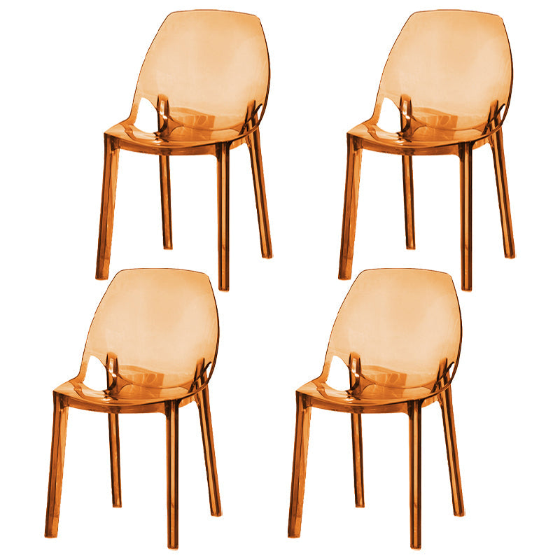 Glam Style Plastic Kitchen Dining Room Chair Set Solid Back Side Chairs Light Tan 4 Piece Set Clearhalo ' kitchen&dining_furn' 'Dining Chairs' 'Dining Tables & Seating' 'dining_chair' 'furn' 'furn_dining_chair' 'Furniture' 'furniture_dining_chair' 'Kitchen & Dining Furniture' 'kitchen' 3671973