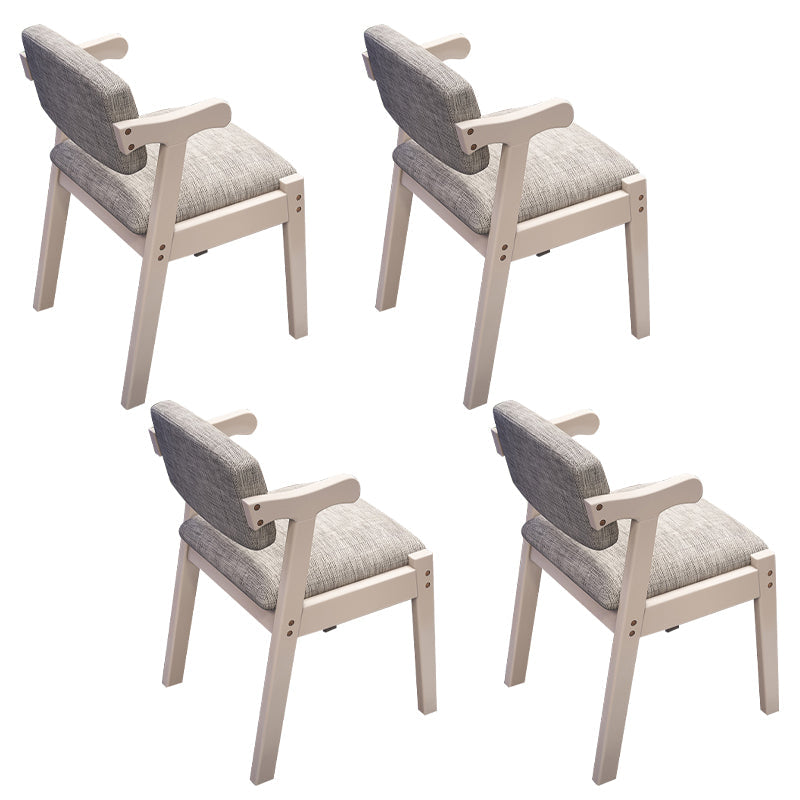 Contemporary Wood Side Chair Open Back Dining Side Arm Chair for Home Use White 4 Piece Set Clearhalo ' kitchen&dining_furn' 'Dining Chairs' 'Dining Tables & Seating' 'dining_chair' 'furn' 'furn_dining_chair' 'Furniture' 'furniture_dining_chair' 'Kitchen & Dining Furniture' 'kitchen' 3671978