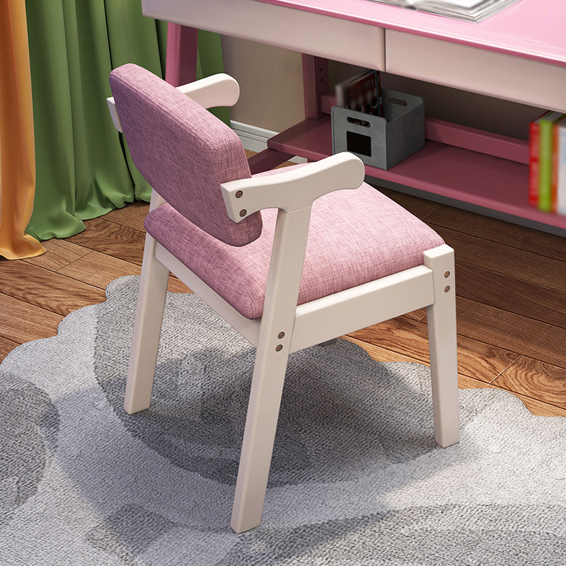 Contemporary Wood Side Chair Open Back Dining Side Arm Chair for Home Use Pink 1 Piece Clearhalo ' kitchen&dining_furn' 'Dining Chairs' 'Dining Tables & Seating' 'dining_chair' 'furn' 'furn_dining_chair' 'Furniture' 'furniture_dining_chair' 'Kitchen & Dining Furniture' 'kitchen' 3671980