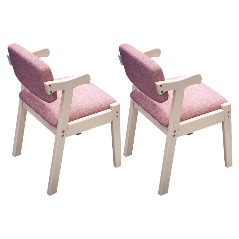Contemporary Wood Side Chair Open Back Dining Side Arm Chair for Home Use Pink 2 Piece Set Clearhalo ' kitchen&dining_furn' 'Dining Chairs' 'Dining Tables & Seating' 'dining_chair' 'furn' 'furn_dining_chair' 'Furniture' 'furniture_dining_chair' 'Kitchen & Dining Furniture' 'kitchen' 3671982