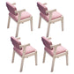 Contemporary Wood Side Chair Open Back Dining Side Arm Chair for Home Use Pink 4 Piece Set Clearhalo ' kitchen&dining_furn' 'Dining Chairs' 'Dining Tables & Seating' 'dining_chair' 'furn' 'furn_dining_chair' 'Furniture' 'furniture_dining_chair' 'Kitchen & Dining Furniture' 'kitchen' 3671984