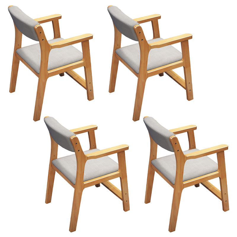 Contemporary Wood Side Chair Open Back Dining Side Arm Chair for Home Use Natural 4 Piece Set Clearhalo ' kitchen&dining_furn' 'Dining Chairs' 'Dining Tables & Seating' 'dining_chair' 'furn' 'furn_dining_chair' 'Furniture' 'furniture_dining_chair' 'Kitchen & Dining Furniture' 'kitchen' 3671993