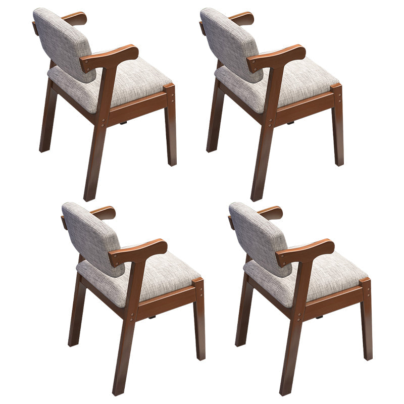 Contemporary Wood Side Chair Open Back Dining Side Arm Chair for Home Use Walnut 4 Piece Set Clearhalo ' kitchen&dining_furn' 'Dining Chairs' 'Dining Tables & Seating' 'dining_chair' 'furn' 'furn_dining_chair' 'Furniture' 'furniture_dining_chair' 'Kitchen & Dining Furniture' 'kitchen' 3671996