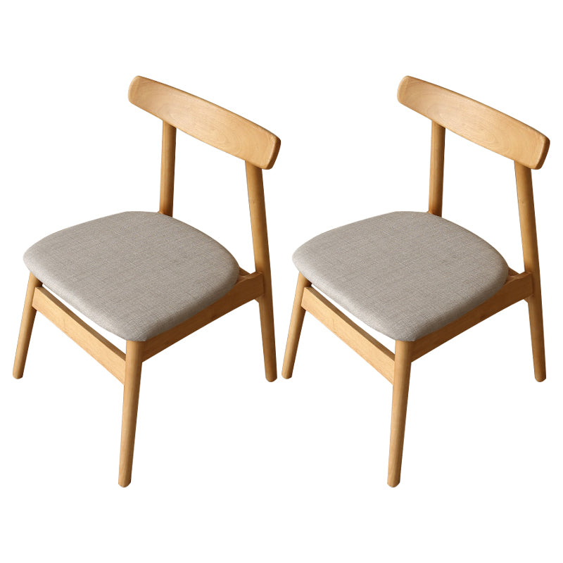 Modern Style Solid Wood Chairs Kitchen Dining Open Back Side Chair Set Wood Fabric 2 Piece Set Clearhalo ' kitchen&dining_furn' 'Dining Chairs' 'Dining Tables & Seating' 'dining_chair' 'furn' 'furn_dining_chair' 'Furniture' 'furniture_dining_chair' 'Kitchen & Dining Furniture' 'kitchen' 3671999