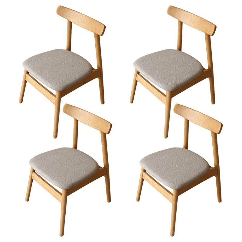 Modern Style Solid Wood Chairs Kitchen Dining Open Back Side Chair Set Wood Fabric 4 Piece Set Clearhalo ' kitchen&dining_furn' 'Dining Chairs' 'Dining Tables & Seating' 'dining_chair' 'furn' 'furn_dining_chair' 'Furniture' 'furniture_dining_chair' 'Kitchen & Dining Furniture' 'kitchen' 3672001