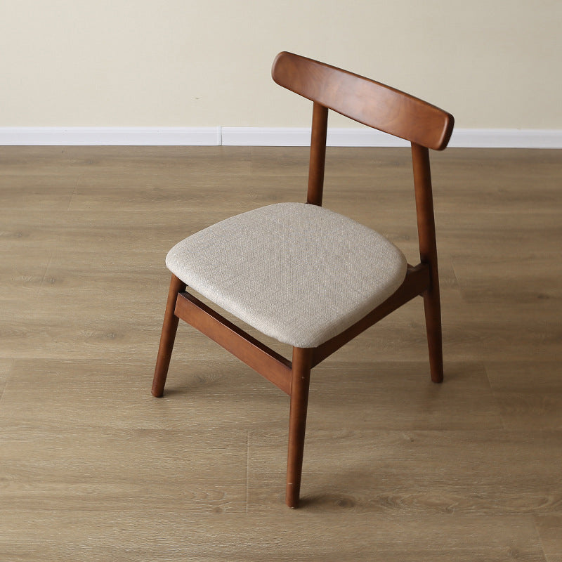 Modern Style Solid Wood Chairs Kitchen Dining Open Back Side Chair Set Walnut Fabric 1 Piece Clearhalo ' kitchen&dining_furn' 'Dining Chairs' 'Dining Tables & Seating' 'dining_chair' 'furn' 'furn_dining_chair' 'Furniture' 'furniture_dining_chair' 'Kitchen & Dining Furniture' 'kitchen' 3672004