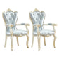 European Style Birch Leather Arm Chair Light Color Solid Back Dining Chair with White Legs Grey 2 Piece Set Clearhalo ' kitchen&dining_furn' 'Dining Chairs' 'Dining Tables & Seating' 'dining_chair' 'furn' 'furn_dining_chair' 'Furniture' 'furniture_dining_chair' 'Kitchen & Dining Furniture' 'kitchen' 3672026