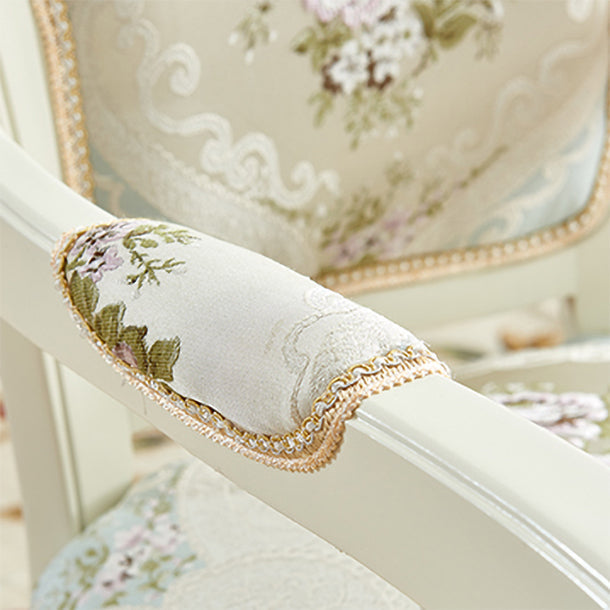 European Style Birch Leather Arm Chair Light Color Solid Back Dining Chair with White Legs Clearhalo ' kitchen&dining_furn' 'Dining Chairs' 'Dining Tables & Seating' 'dining_chair' 'furn' 'furn_dining_chair' 'Furniture' 'furniture_dining_chair' 'Kitchen & Dining Furniture' 'kitchen' 3672028