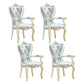 European Style Birch Leather Arm Chair Light Color Solid Back Dining Chair with White Legs Grey 4 Piece Set Clearhalo ' kitchen&dining_furn' 'Dining Chairs' 'Dining Tables & Seating' 'dining_chair' 'furn' 'furn_dining_chair' 'Furniture' 'furniture_dining_chair' 'Kitchen & Dining Furniture' 'kitchen' 3672029