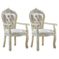 European Style Birch Leather Arm Chair Light Color Solid Back Dining Chair with White Legs White 2 Piece Set Clearhalo ' kitchen&dining_furn' 'Dining Chairs' 'Dining Tables & Seating' 'dining_chair' 'furn' 'furn_dining_chair' 'Furniture' 'furniture_dining_chair' 'Kitchen & Dining Furniture' 'kitchen' 3672038