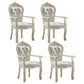 European Style Birch Leather Arm Chair Light Color Solid Back Dining Chair with White Legs White 4 Piece Set Clearhalo ' kitchen&dining_furn' 'Dining Chairs' 'Dining Tables & Seating' 'dining_chair' 'furn' 'furn_dining_chair' 'Furniture' 'furniture_dining_chair' 'Kitchen & Dining Furniture' 'kitchen' 3672039