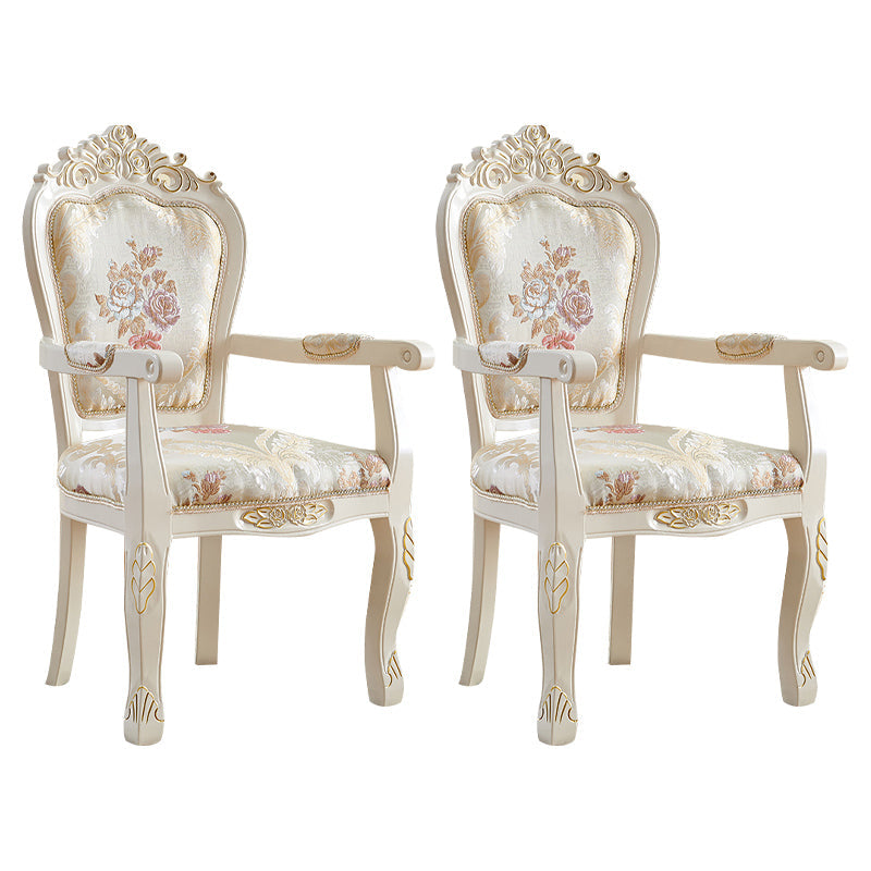 European Style Birch Leather Arm Chair Light Color Solid Back Dining Chair with White Legs Yellow 2 Piece Set Clearhalo ' kitchen&dining_furn' 'Dining Chairs' 'Dining Tables & Seating' 'dining_chair' 'furn' 'furn_dining_chair' 'Furniture' 'furniture_dining_chair' 'Kitchen & Dining Furniture' 'kitchen' 3672041