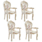 European Style Birch Leather Arm Chair Light Color Solid Back Dining Chair with White Legs Yellow 4 Piece Set Clearhalo ' kitchen&dining_furn' 'Dining Chairs' 'Dining Tables & Seating' 'dining_chair' 'furn' 'furn_dining_chair' 'Furniture' 'furniture_dining_chair' 'Kitchen & Dining Furniture' 'kitchen' 3672042