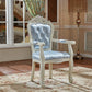 European Style Birch Leather Arm Chair Light Color Solid Back Dining Chair with White Legs Sky Blue 1 Piece Clearhalo ' kitchen&dining_furn' 'Dining Chairs' 'Dining Tables & Seating' 'dining_chair' 'furn' 'furn_dining_chair' 'Furniture' 'furniture_dining_chair' 'Kitchen & Dining Furniture' 'kitchen' 3672043
