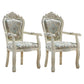 European Style Birch Leather Arm Chair Light Color Solid Back Dining Chair with White Legs Light Green 2 Piece Set Clearhalo ' kitchen&dining_furn' 'Dining Chairs' 'Dining Tables & Seating' 'dining_chair' 'furn' 'furn_dining_chair' 'Furniture' 'furniture_dining_chair' 'Kitchen & Dining Furniture' 'kitchen' 3672047