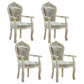 European Style Birch Leather Arm Chair Light Color Solid Back Dining Chair with White Legs Light Green 4 Piece Set Clearhalo ' kitchen&dining_furn' 'Dining Chairs' 'Dining Tables & Seating' 'dining_chair' 'furn' 'furn_dining_chair' 'Furniture' 'furniture_dining_chair' 'Kitchen & Dining Furniture' 'kitchen' 3672048