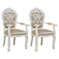 European Style Birch Leather Arm Chair Light Color Solid Back Dining Chair with White Legs Champagne 2 Piece Set Clearhalo ' kitchen&dining_furn' 'Dining Chairs' 'Dining Tables & Seating' 'dining_chair' 'furn' 'furn_dining_chair' 'Furniture' 'furniture_dining_chair' 'Kitchen & Dining Furniture' 'kitchen' 3672050