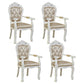 European Style Birch Leather Arm Chair Light Color Solid Back Dining Chair with White Legs Champagne 4 Piece Set Clearhalo ' kitchen&dining_furn' 'Dining Chairs' 'Dining Tables & Seating' 'dining_chair' 'furn' 'furn_dining_chair' 'Furniture' 'furniture_dining_chair' 'Kitchen & Dining Furniture' 'kitchen' 3672051