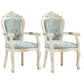 European Style Birch Leather Arm Chair Light Color Solid Back Dining Chair with White Legs Water Blue 2 Piece Set Clearhalo ' kitchen&dining_furn' 'Dining Chairs' 'Dining Tables & Seating' 'dining_chair' 'furn' 'furn_dining_chair' 'Furniture' 'furniture_dining_chair' 'Kitchen & Dining Furniture' 'kitchen' 3672056