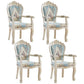 European Style Birch Leather Arm Chair Light Color Solid Back Dining Chair with White Legs Blue-White 4 Piece Set Clearhalo ' kitchen&dining_furn' 'Dining Chairs' 'Dining Tables & Seating' 'dining_chair' 'furn' 'furn_dining_chair' 'Furniture' 'furniture_dining_chair' 'Kitchen & Dining Furniture' 'kitchen' 3672060