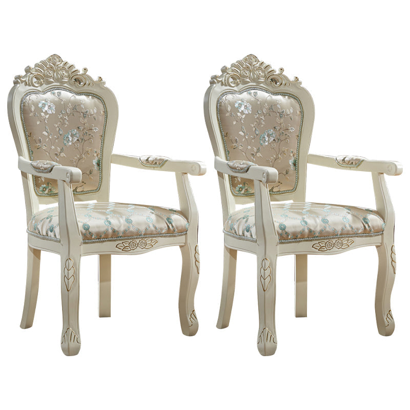 European Style Birch Leather Arm Chair Light Color Solid Back Dining Chair with White Legs Green-White 2 Piece Set Clearhalo ' kitchen&dining_furn' 'Dining Chairs' 'Dining Tables & Seating' 'dining_chair' 'furn' 'furn_dining_chair' 'Furniture' 'furniture_dining_chair' 'Kitchen & Dining Furniture' 'kitchen' 3672065