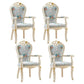 European Style Birch Leather Arm Chair Light Color Solid Back Dining Chair with White Legs Lake Blue 4 Piece Set Clearhalo ' kitchen&dining_furn' 'Dining Chairs' 'Dining Tables & Seating' 'dining_chair' 'furn' 'furn_dining_chair' 'Furniture' 'furniture_dining_chair' 'Kitchen & Dining Furniture' 'kitchen' 3672069