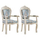 European Style Birch Leather Arm Chair Light Color Solid Back Dining Chair with White Legs Denim Blue 2 Piece Set Clearhalo ' kitchen&dining_furn' 'Dining Chairs' 'Dining Tables & Seating' 'dining_chair' 'furn' 'furn_dining_chair' 'Furniture' 'furniture_dining_chair' 'Kitchen & Dining Furniture' 'kitchen' 3672071