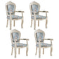 European Style Birch Leather Arm Chair Light Color Solid Back Dining Chair with White Legs Denim Blue 4 Piece Set Clearhalo ' kitchen&dining_furn' 'Dining Chairs' 'Dining Tables & Seating' 'dining_chair' 'furn' 'furn_dining_chair' 'Furniture' 'furniture_dining_chair' 'Kitchen & Dining Furniture' 'kitchen' 3672072