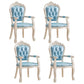 European Style Birch Leather Arm Chair Light Color Solid Back Dining Chair with White Legs White-Silver 4 Piece Set Clearhalo ' kitchen&dining_furn' 'Dining Chairs' 'Dining Tables & Seating' 'dining_chair' 'furn' 'furn_dining_chair' 'Furniture' 'furniture_dining_chair' 'Kitchen & Dining Furniture' 'kitchen' 3672084