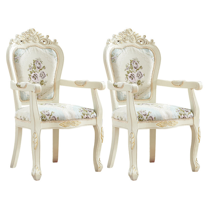 European Style Birch Leather Arm Chair Light Color Solid Back Dining Chair with White Legs Light Apricot 2 Piece Set Clearhalo ' kitchen&dining_furn' 'Dining Chairs' 'Dining Tables & Seating' 'dining_chair' 'furn' 'furn_dining_chair' 'Furniture' 'furniture_dining_chair' 'Kitchen & Dining Furniture' 'kitchen' 3672089