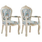 European Style Birch Leather Arm Chair Light Color Solid Back Dining Chair with White Legs Sky Blue-White 2 Piece Set Clearhalo ' kitchen&dining_furn' 'Dining Chairs' 'Dining Tables & Seating' 'dining_chair' 'furn' 'furn_dining_chair' 'Furniture' 'furniture_dining_chair' 'Kitchen & Dining Furniture' 'kitchen' 3672095