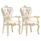 European Style Birch Leather Arm Chair Light Color Solid Back Dining Chair with White Legs Rose Bloom 2 Piece Set Clearhalo ' kitchen&dining_furn' 'Dining Chairs' 'Dining Tables & Seating' 'dining_chair' 'furn' 'furn_dining_chair' 'Furniture' 'furniture_dining_chair' 'Kitchen & Dining Furniture' 'kitchen' 3672098