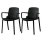 Scandinavian Plastic Dining Arm Chair Solid Back Kitchen Dining Armchair Black 2 Piece Set Clearhalo ' kitchen&dining_furn' 'Dining Chairs' 'Dining Tables & Seating' 'dining_chair' 'furn' 'furn_dining_chair' 'Furniture' 'furniture_dining_chair' 'Kitchen & Dining Furniture' 'kitchen' 3672108