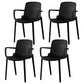 Scandinavian Plastic Dining Arm Chair Solid Back Kitchen Dining Armchair Black 4 Piece Set Clearhalo ' kitchen&dining_furn' 'Dining Chairs' 'Dining Tables & Seating' 'dining_chair' 'furn' 'furn_dining_chair' 'Furniture' 'furniture_dining_chair' 'Kitchen & Dining Furniture' 'kitchen' 3672110