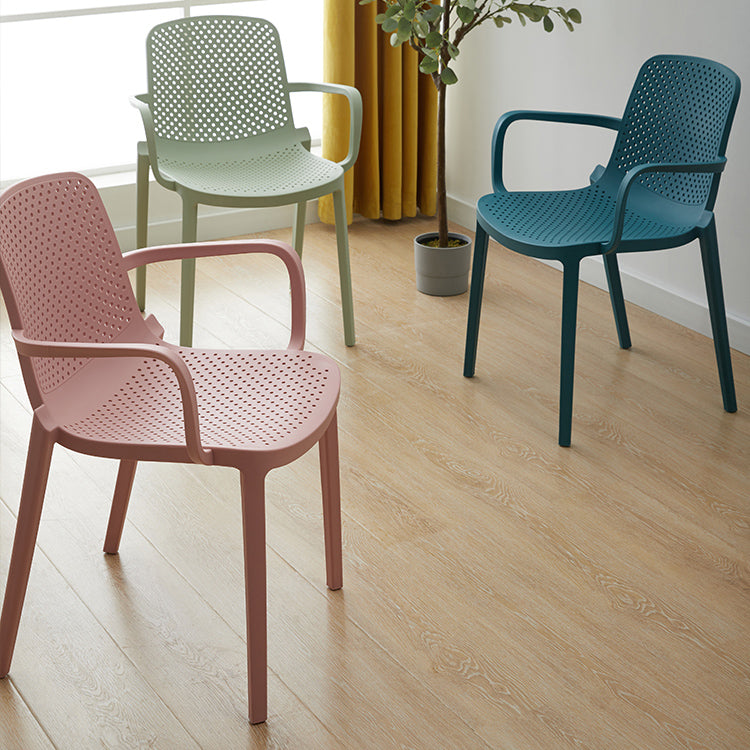 Scandinavian Plastic Dining Arm Chair Solid Back Kitchen Dining Armchair Clearhalo ' kitchen&dining_furn' 'Dining Chairs' 'Dining Tables & Seating' 'dining_chair' 'furn' 'furn_dining_chair' 'Furniture' 'furniture_dining_chair' 'Kitchen & Dining Furniture' 'kitchen' 3672111