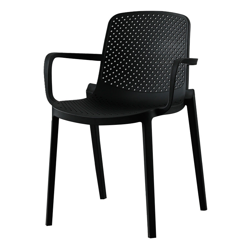 Scandinavian Plastic Dining Arm Chair Solid Back Kitchen Dining Armchair Clearhalo ' kitchen&dining_furn' 'Dining Chairs' 'Dining Tables & Seating' 'dining_chair' 'furn' 'furn_dining_chair' 'Furniture' 'furniture_dining_chair' 'Kitchen & Dining Furniture' 'kitchen' 3672114